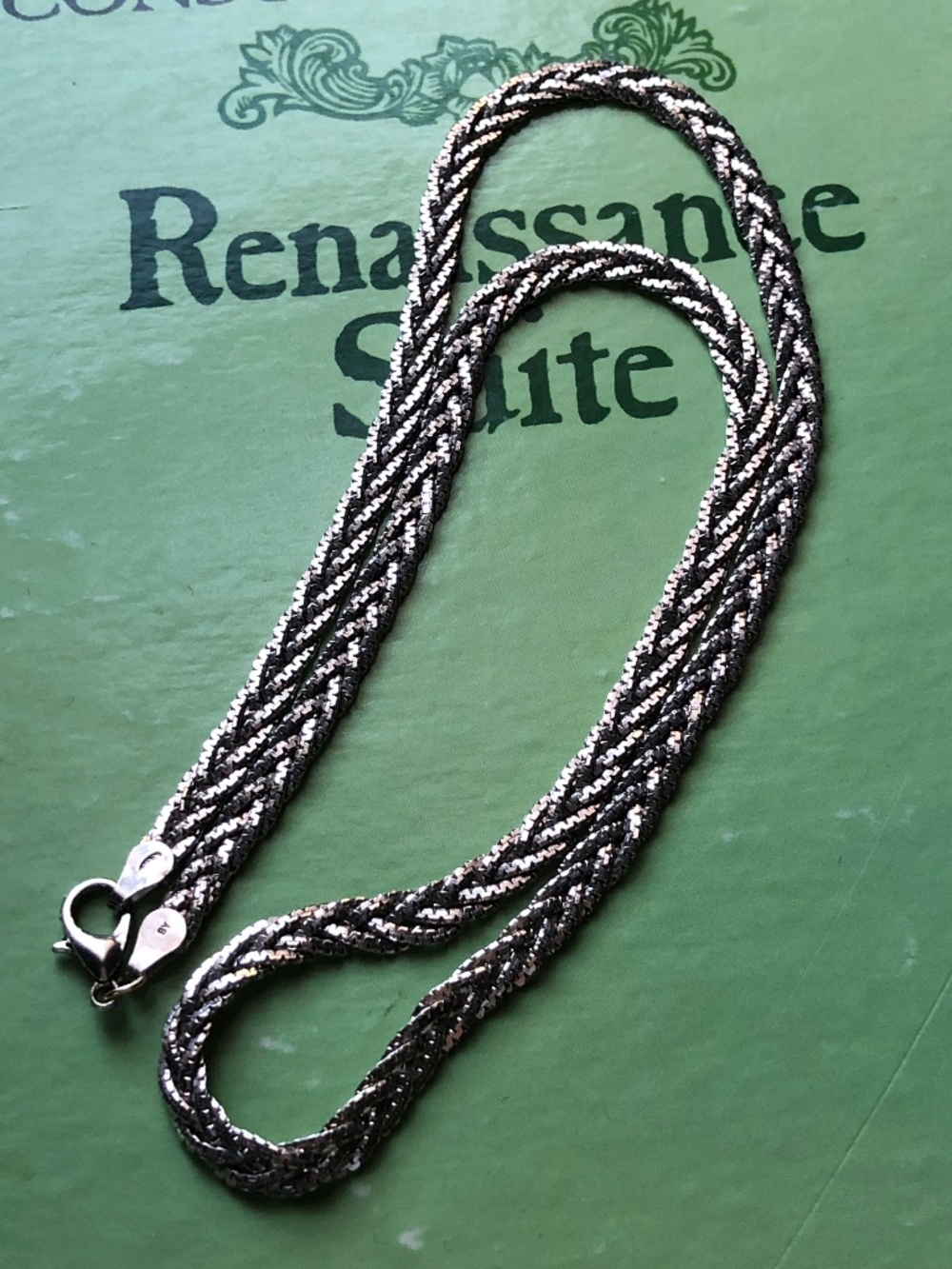 Vintage Sterling silver woven serpentine necklace